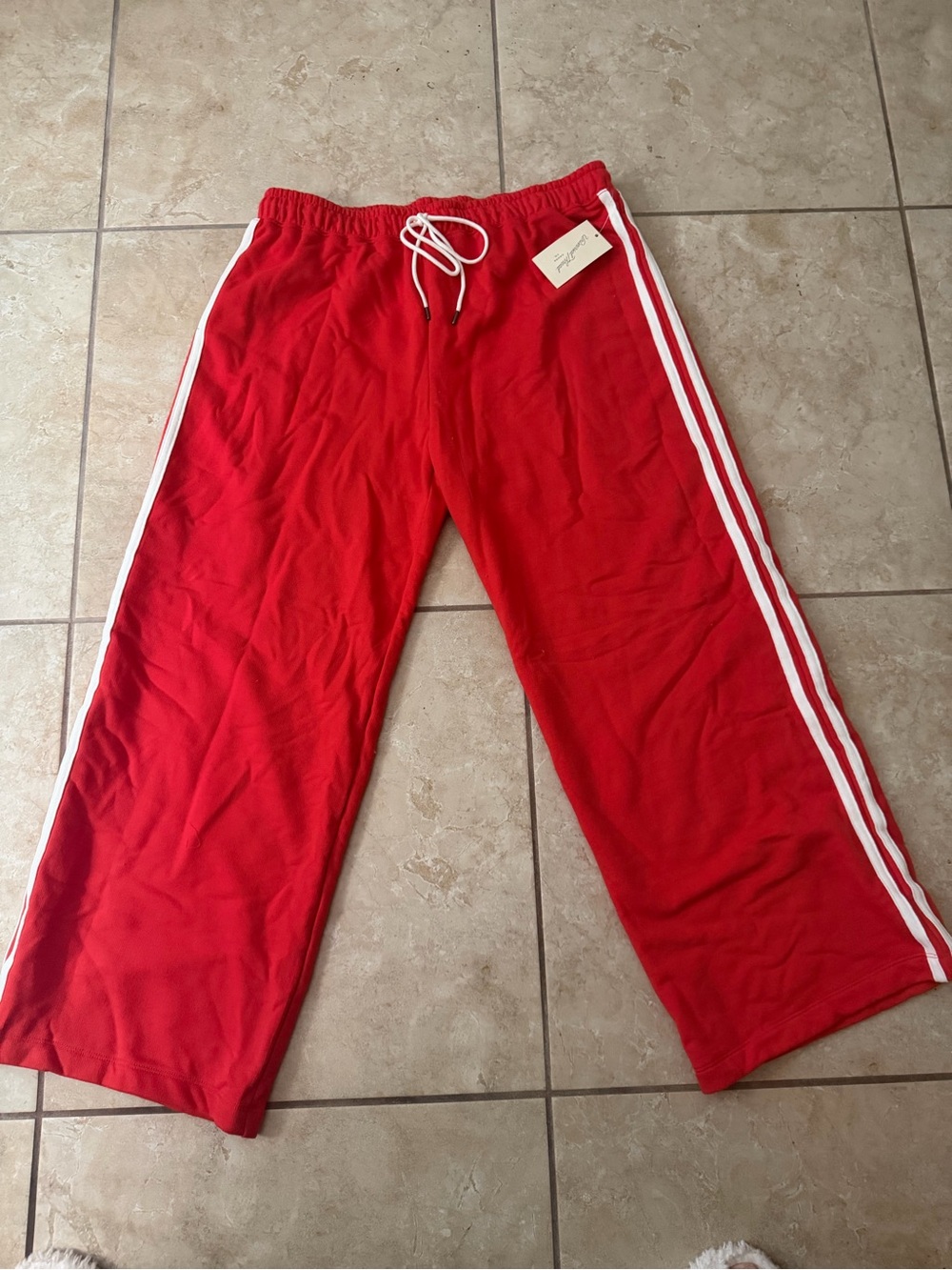 Universal Thread Red Jogger Pants with White Side Stripes